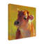 Art mural sur toile tendue - «Tiny Brown Calf» de Rita Kirkman pour décoration de salon, de chambre à coucher ou de bureau - 14 x 14