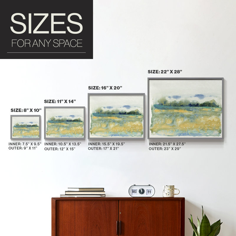 «Flowing Landscape I», reproduction encadrée, H 8 po x l 10 po, Gris