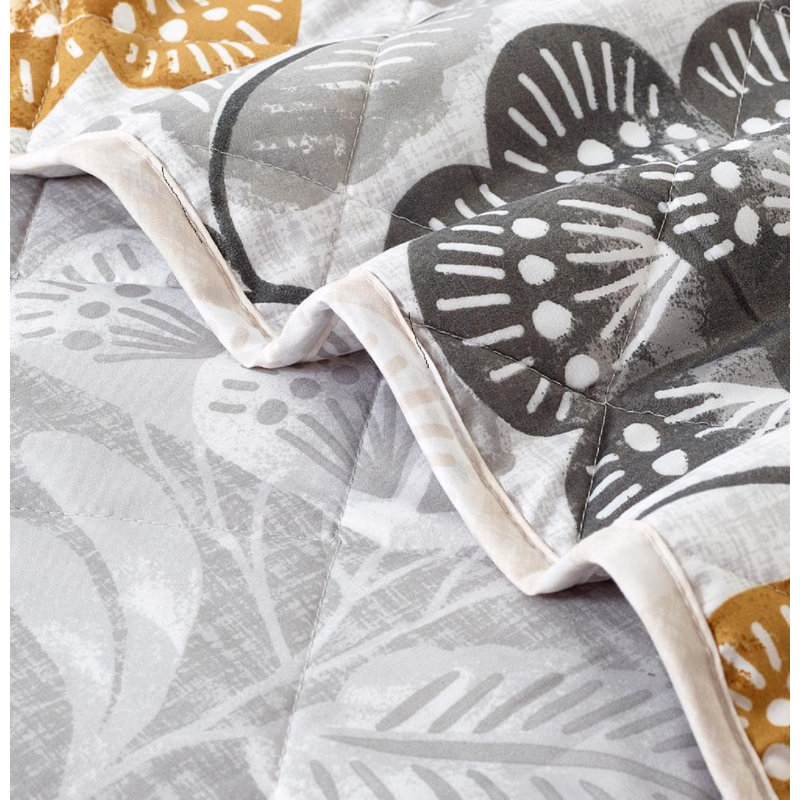 Allender Polyester Bedspread with Pillowcases Included, Yellow, Single