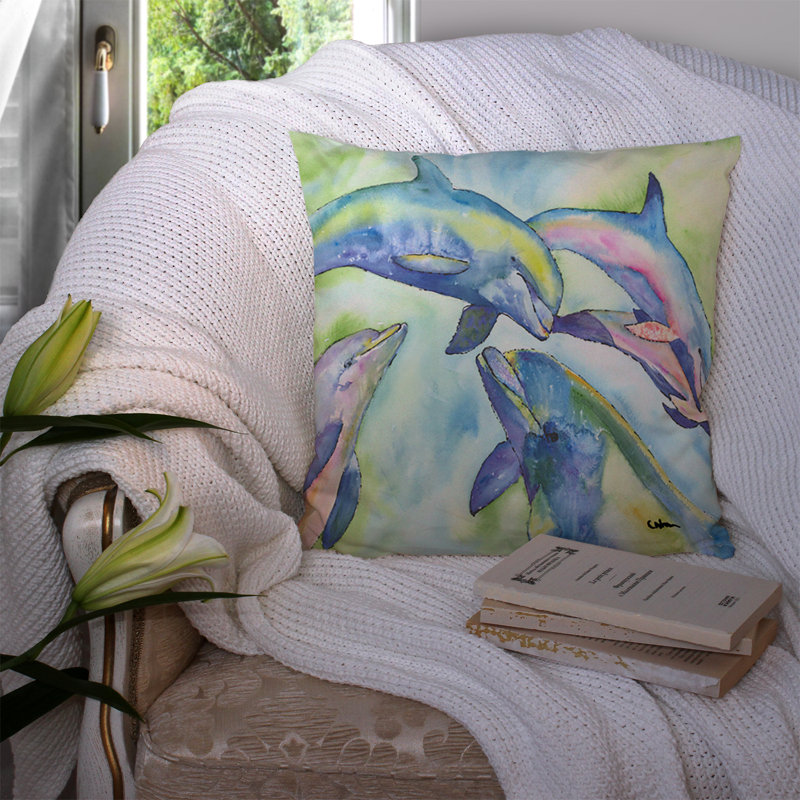 Coussin décoratif d’intérieur/d’extérieur carré dauphin