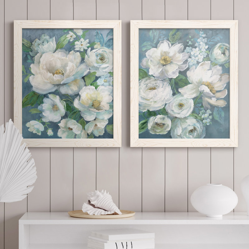 Cottage Radiance I - ensemble de 2 reproductions, H 24 po x l 36 po x P 1,5 po, Toile blanche encadrée, Pas de tapis