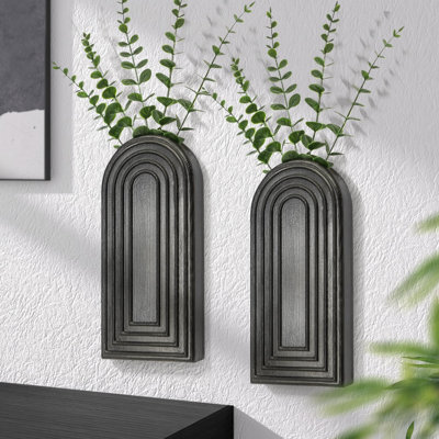 Ensemble de 2 vases muraux en bois de pin