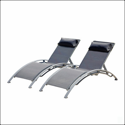 Durable Aluminum Pool Lounge Chairs Set Of 2 With Adjustable Positions And Quick-Drying Fabric For Ultimate Outdoor Comfort