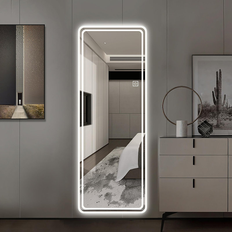 65"X24" Full Length Floor Mirror LED Whole Body Mirror, Wall Mounted  Mirror With Lights, Bedroom Full Size Body Mirror With Dimming & 3 Color Modes