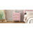Upholstered Wooden Nightstand With 3 Drawers And Metal Legs&Handles, Bedside Table With Marbling Stickers Worktop - Pink-1786089095