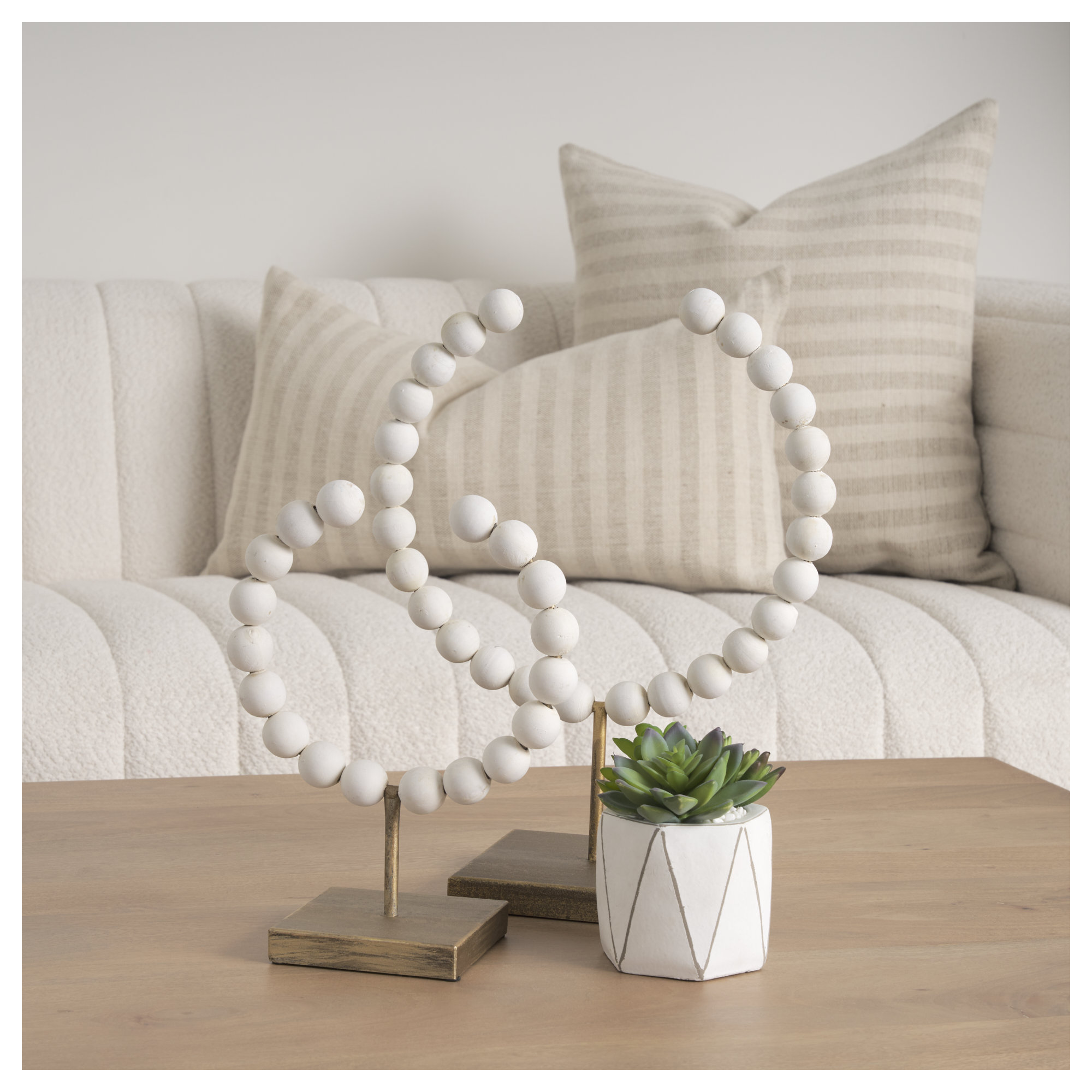 Shira Sculpture, 11.6" H x 9.4" W x 4.5" D, White/Gold