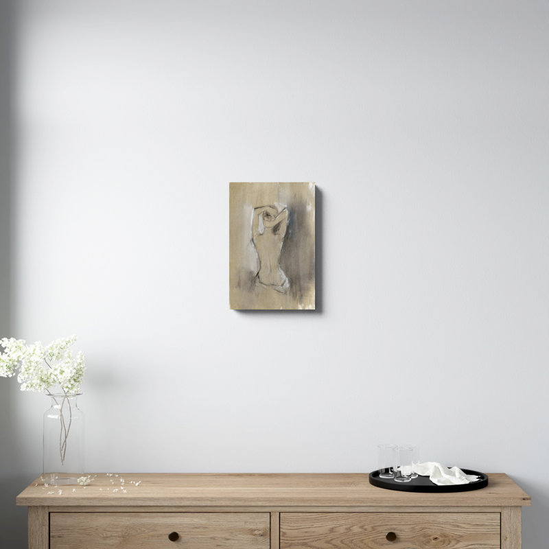 «Contemporary Draped Figure I» par Ethan Harper, reproduction d'art sur toile tendue, H 18 po x l 12 po, Blanc