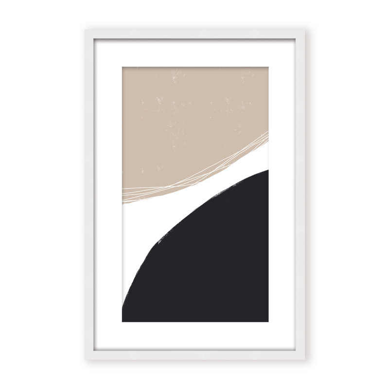 Abstract Joyful Harmony by  - Picture Frame Painting on Paper, 48" H x 32" W x 1.125" D, Framed Matted Print, Beige