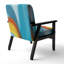 Chaise et fauteuil d'appoint rembourrés Fractal Blue and Orange Junction