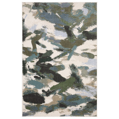 Holub Abstract Paint Blue/ Green Area Rug