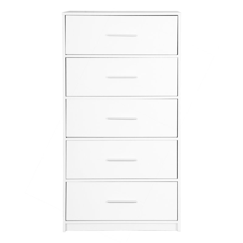 5-Drawer Dresser With Large Fabric Drawers, White