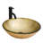 Bathroom Artistic Tempered Glass Vessel Bathroom Sink With Black Faucet And Pop-Up Drain, Gold-Foil Textured Tempered Glass Vanity Round Bowl(Includes Only The Bathroom Sink)-2127953987