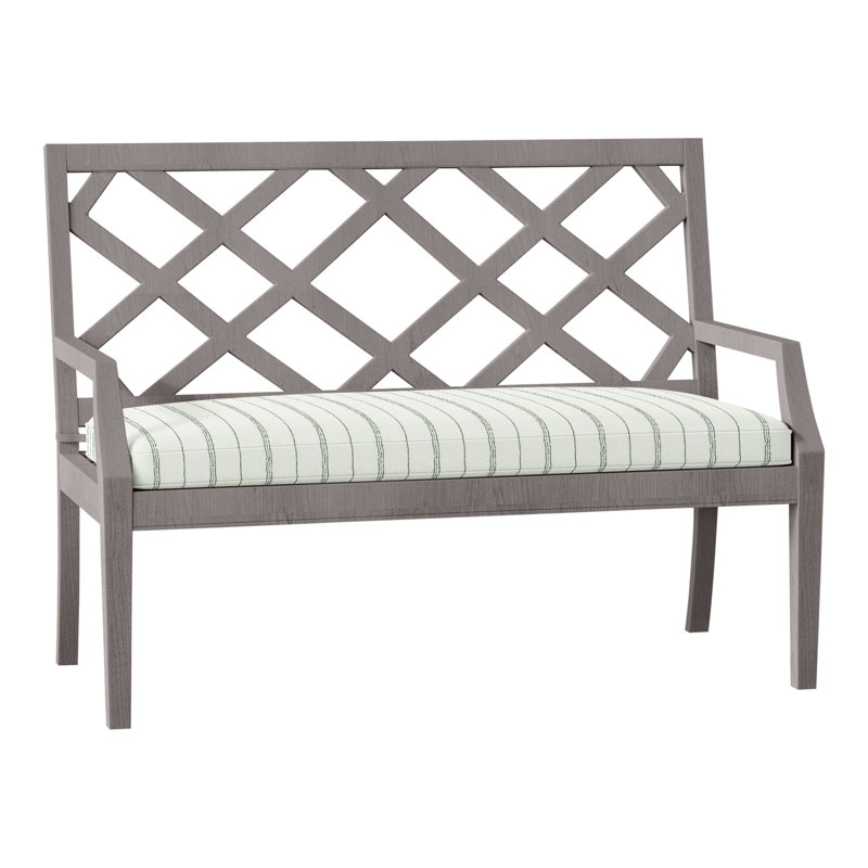 Banc d'extérieur en teck Haley, Teck huître, Pas de soudure, Perigold ‑ lin Mixi