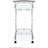 White And 2 Glass Shelf Metal Bar Cart For Dining Room, Storage Style With Stemware Rack Three Wine Rack, 26.5 Inches Wide Shelf, Room Decor Embellishment, 34.44H