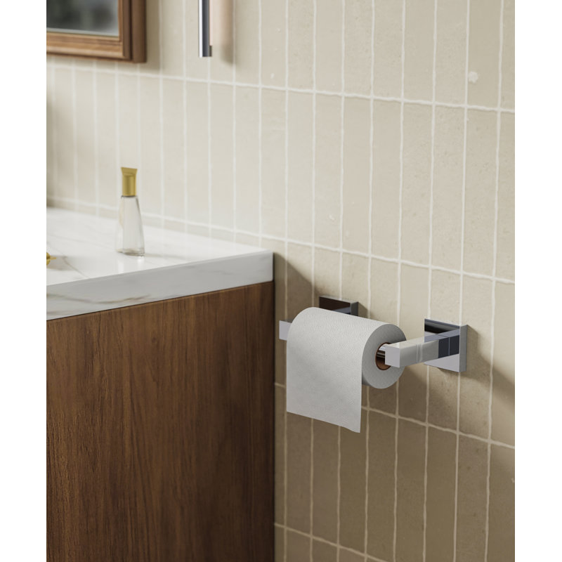 Porte-papier hygiénique mural en acier inoxydable SUS304, antirouille pour salle de bain et cuisine, Chrome poli