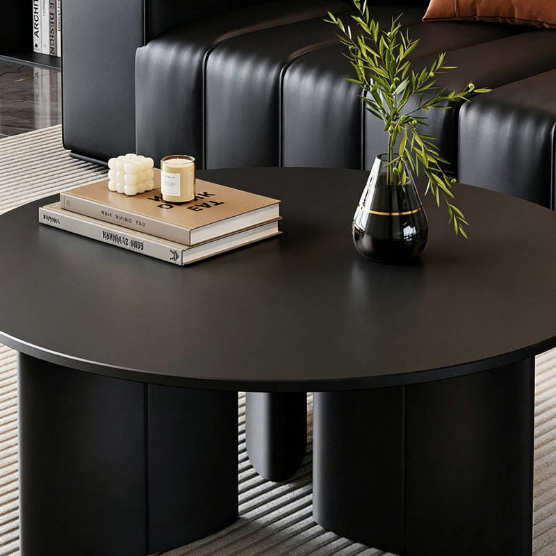 Holthaus, 15.74" H x 27.55" W x 27.55" D, Black Top/Black Base
