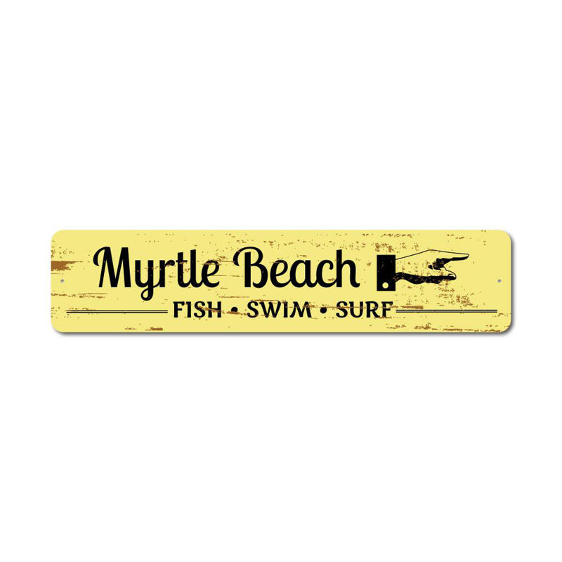 Panneau de plage en métal, H 4 po x l 18 po x P 0,04 po