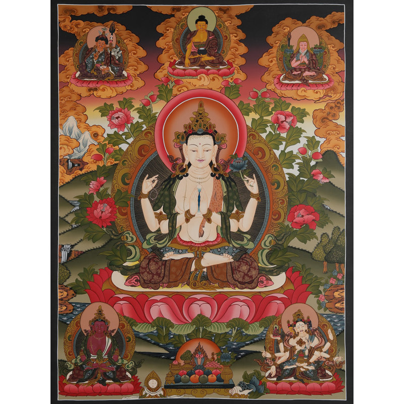 Chenrezig (Avalokiteshvara) (Thangka sans brocart)