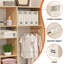 Organisateur de draps et rangement, organisateur de draps pour placard, rangement sous le lit et organisation avec étiquettes et fenêtre transparente, paquet de 6, beige-130917161