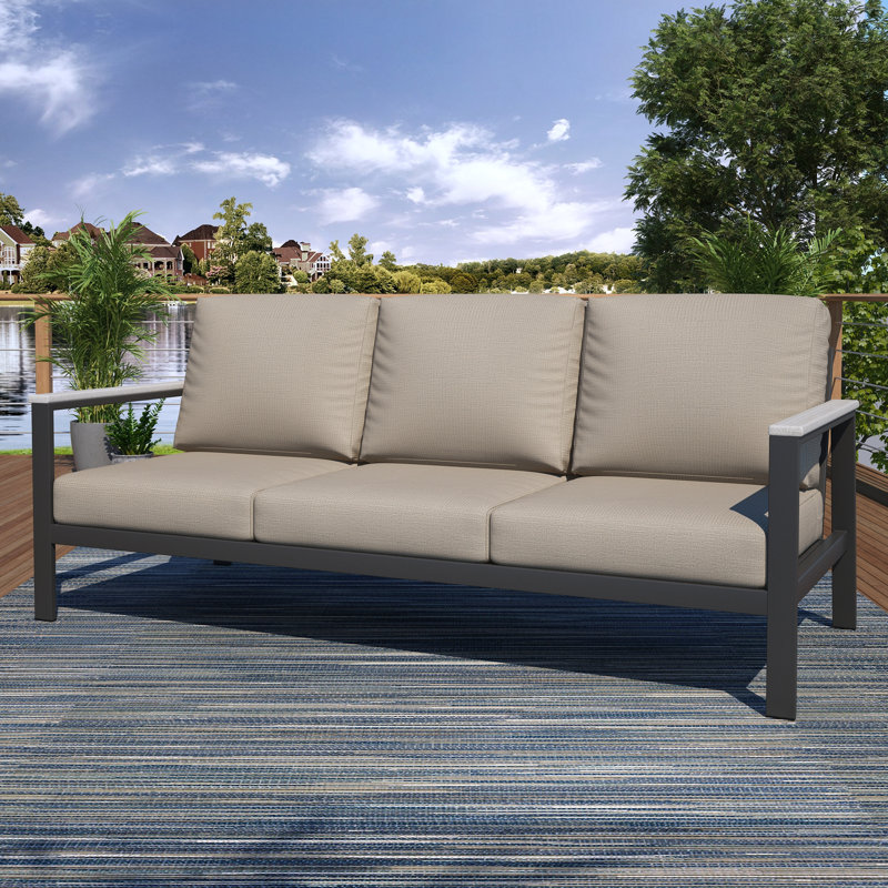 Townsend 5 Piece Sofa Seating Group with Sunbrella® Cushions, Cast Silver Sunbrella®