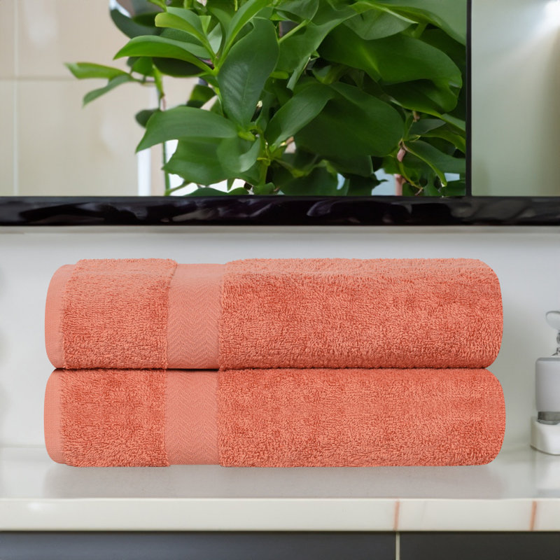 Franklin 100% Cotton Lightweight Quick-Drying Bath Sheet, Coral