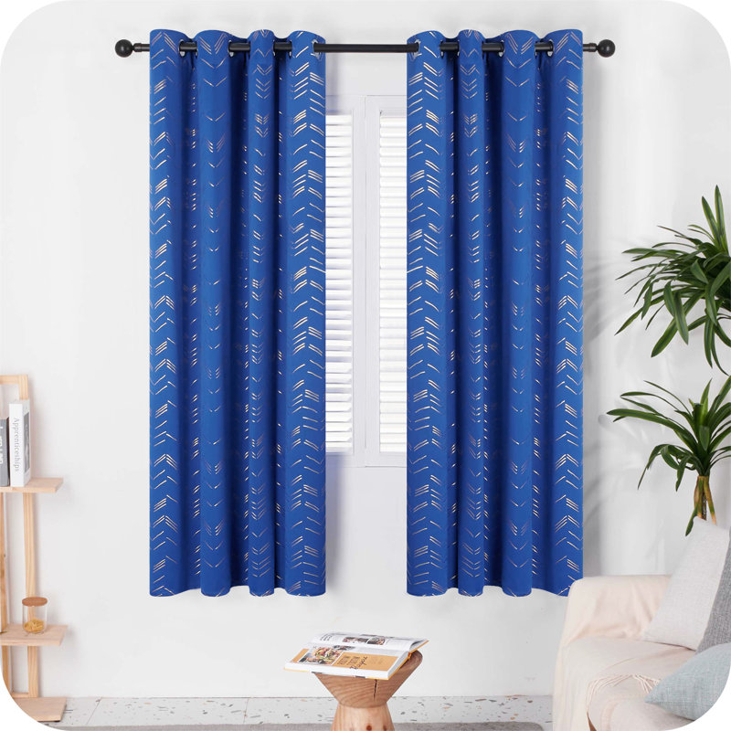 Radmil Polyester Blackout Grommet / Eyelet Curtain Pair, 167.64cm W x 137.16cm D