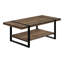 Table basse, accent, cocktail, rectangulaire, salon, L 48 po, stratifié brun, métal noir, contemporain, moderne