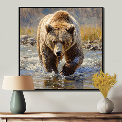 «Gennavive Grizzly By The River In Canada» - art mural grand ours