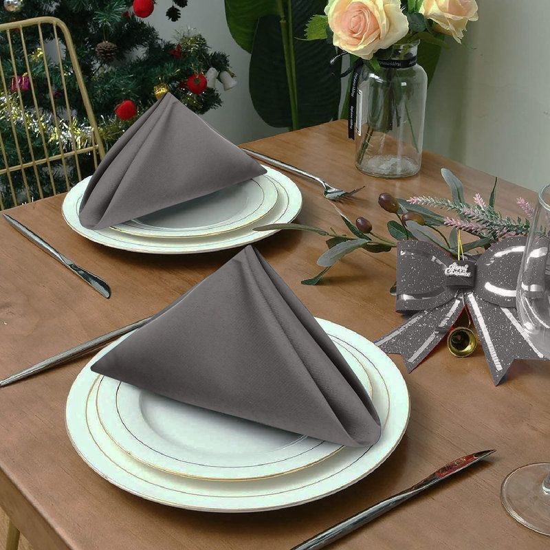 Poly Cotton Enrich Twill Cloth Napkins, Charcoal