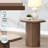Kasha Travertine Top & Walnut End Table