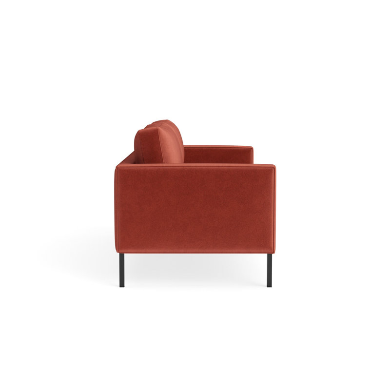 MTO - Paramount Sofa Metal Legs, 32" H x 80" W x 34" D, Tomato Velvet