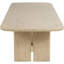 Ensemble de salle à manger 10 pièces avec fini chêne beige, table rectangulaire extensible, chaises en rotin tressé et buffet de rangement pour anniversaire, style bord de mer, dossier escamotable amovible.