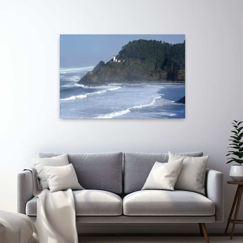 Phare sur une colline, Heceta Head, phare, Heceta Head, Lane, Oregon, États-Unis, architecture contemporaine abstraite, art du paysage