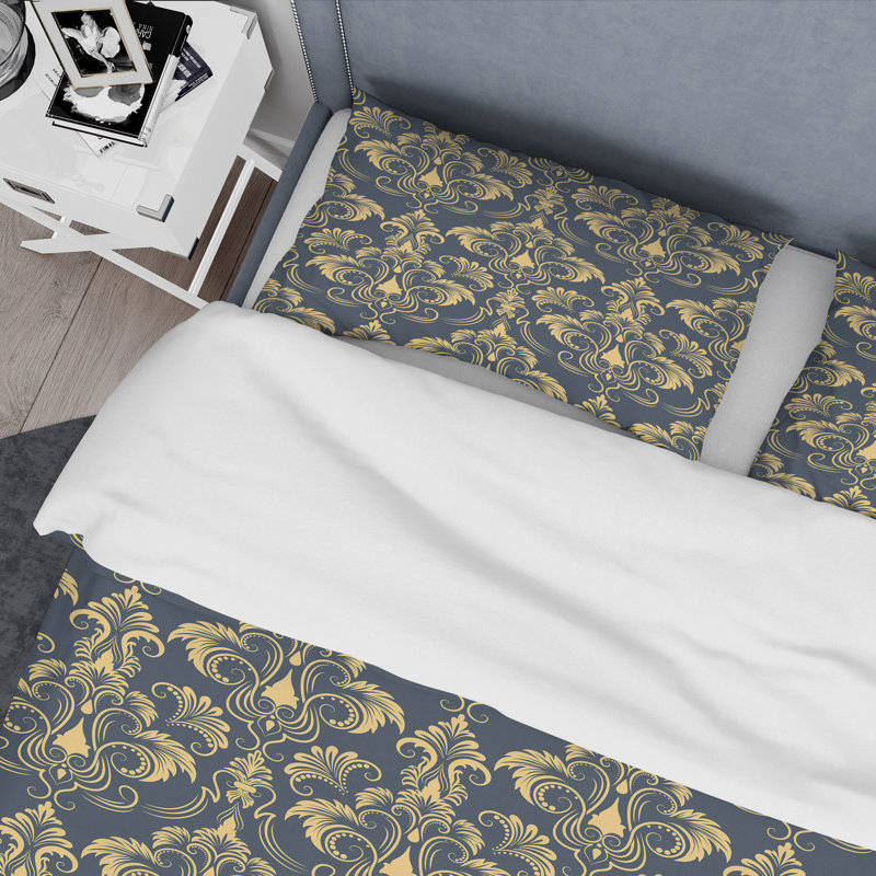 Ensemble de housse de couette en microfibre noir / jaune 2 pièces, Housse de couette simple + 1 taie décorative stan