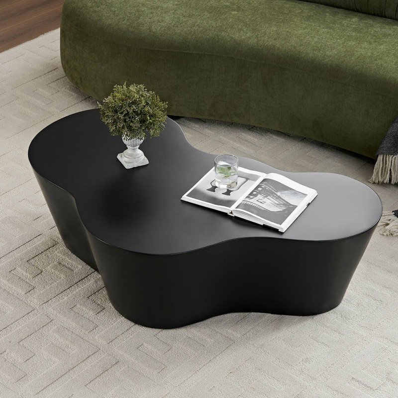 50" Unique Irregular Coffee Table, Black