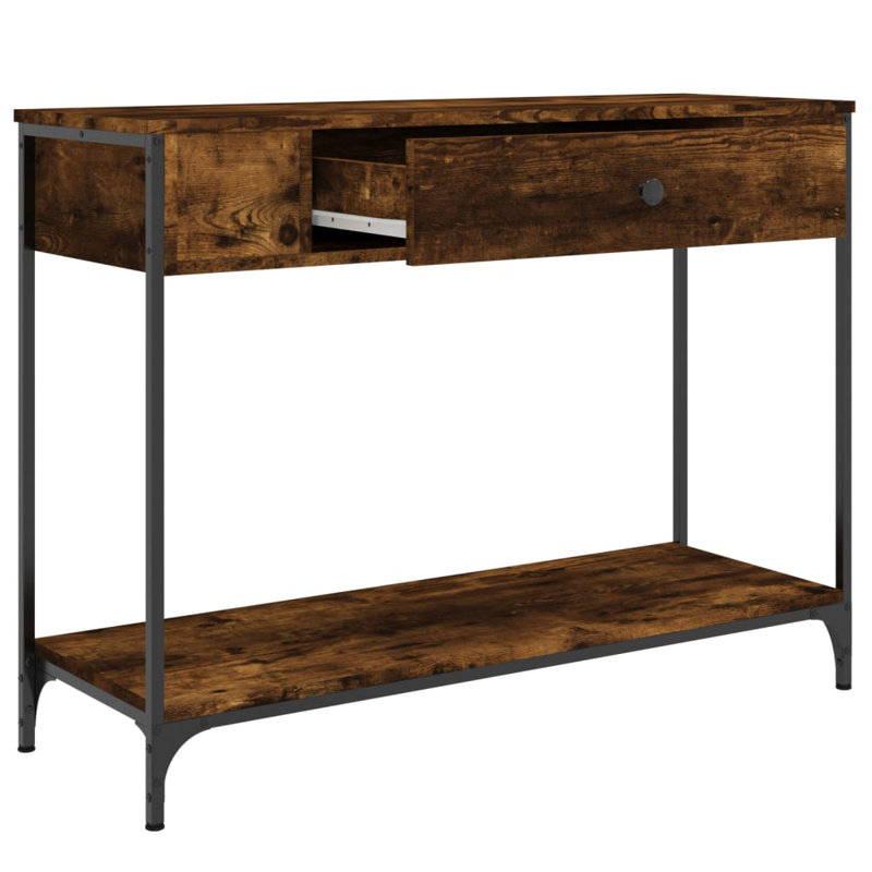 Console Table, Smoked Oak, 75cm H x 100cm W x 34.5cm D