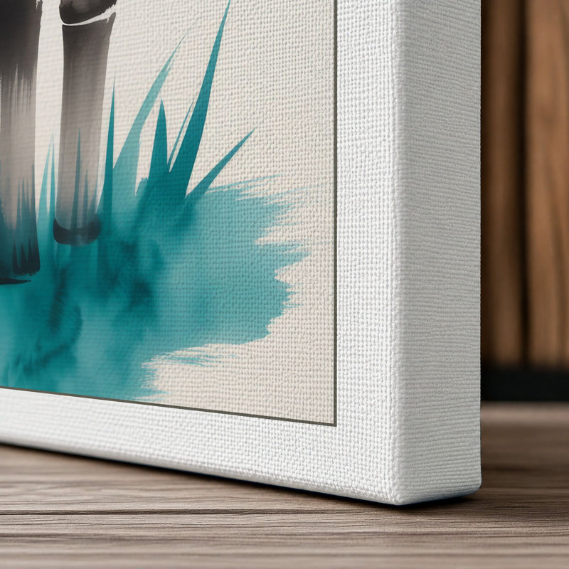 Bamboo in Mist Japandi - Wrapped Canvas, 30x20 - 76.2 x 50.8 cm, White Border