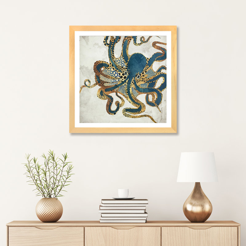 Underwater Dream VI - impression d'art graphique, Impression encadrée avec passe-partout, H 24 po x l 24 po, Beige
