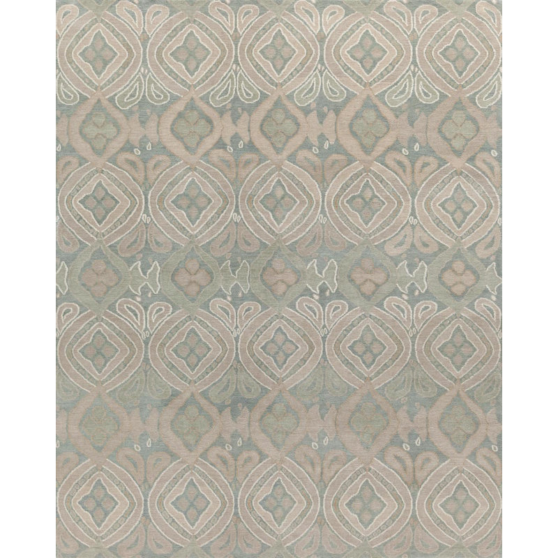 Contemporary Geometric Area Rug in Blue, Rectangle 12' x 15'