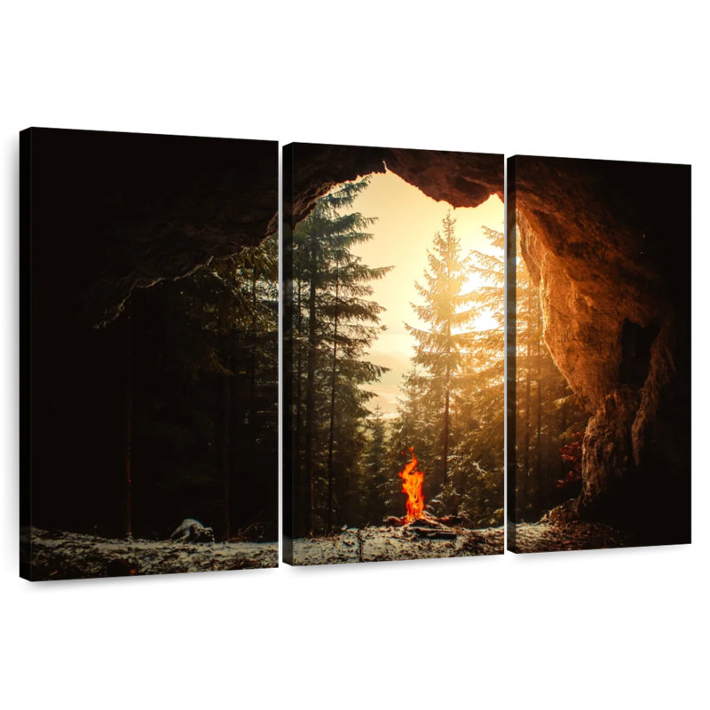 Alvord Forest Cave Campfire, 32" H x 50" W