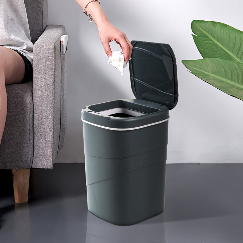 PP Touch Top Waste Bin, 18L, Grey