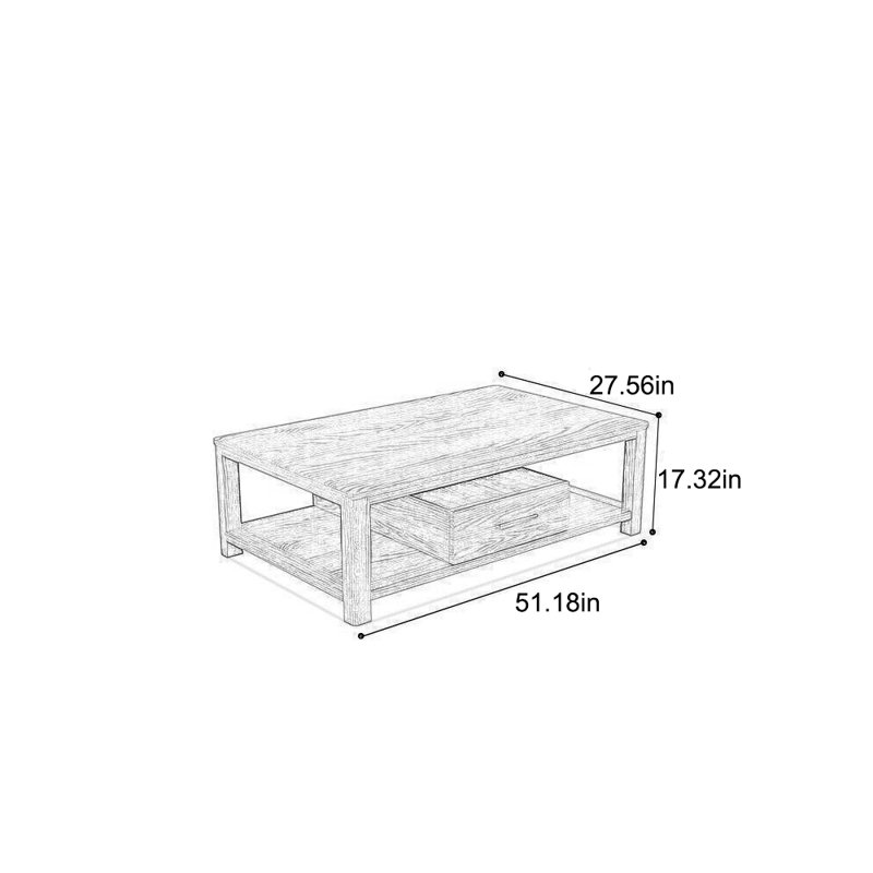 Elegant Solid Wood Coffee Table