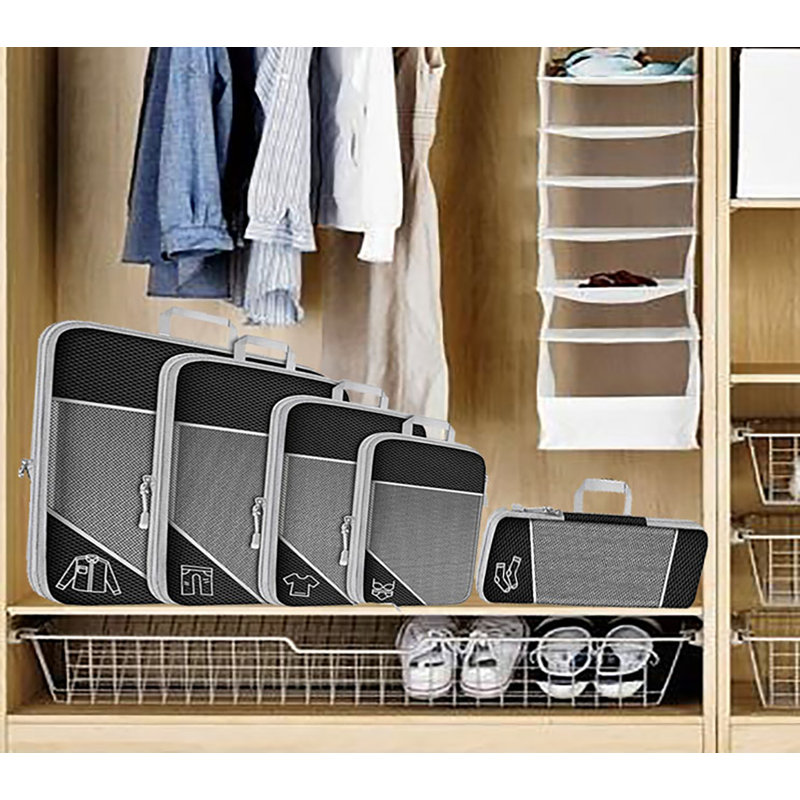 5 Pack Luggage Packing Organization Cubes, Black