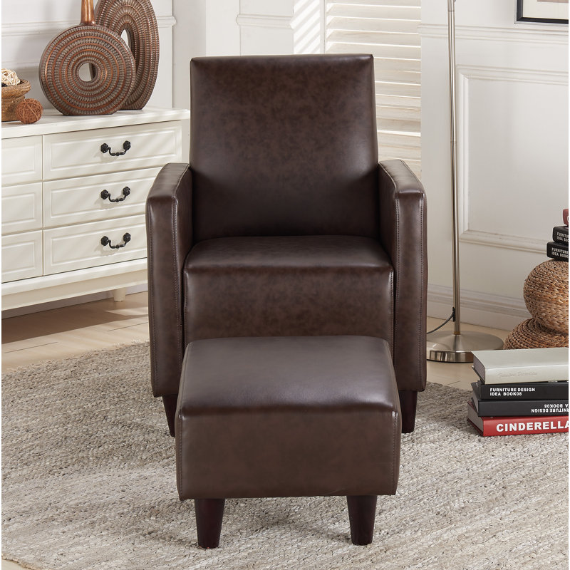 Fauteuil et repose-pieds Christner, Wengé