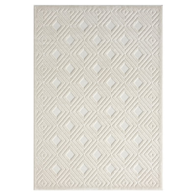Kahli Performance Modern Geometric Ivory Indoor/Outdoor Rug