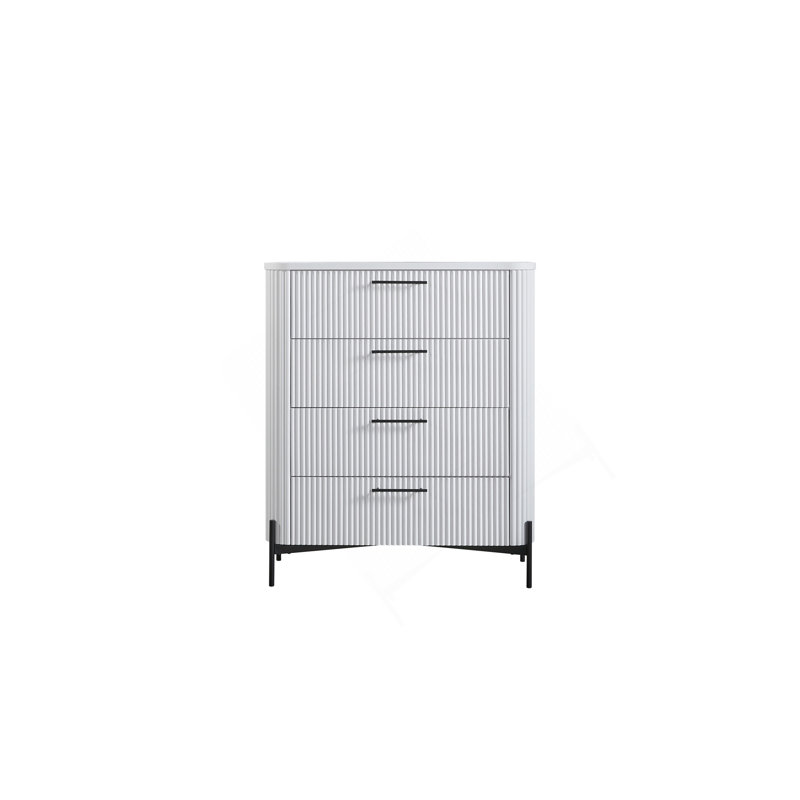 Commode 4 tiroirs - Blanc, Blanc