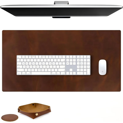 Real Leather Desk Mat Set,Classic 32x16