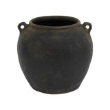 Black 13'' Indoor / Outdoor Earthenware Jar