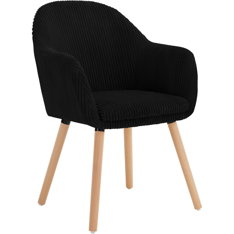 Osuna 49cm H Polyester Blend Upholstered Full Back Armchair, 1, Black