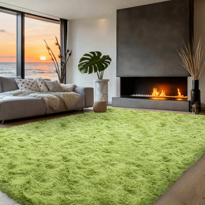 Silk-Cloud Series - Sleek Premium Velvet Area Rug, Ultra-Smooth Touch Silky Microfiber, Non-Slip & Shed-Free Minimalist Shag Rug for Bedroom